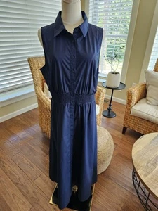 Abito donna Talbots moderno popeline smoked midi taglia 12 - Foto 1 di 5