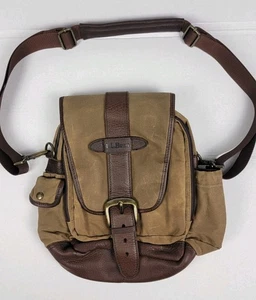 Vintage LL Bean Leather And Waxed Canvas Field Messenger Bag - Picture 1 of 16