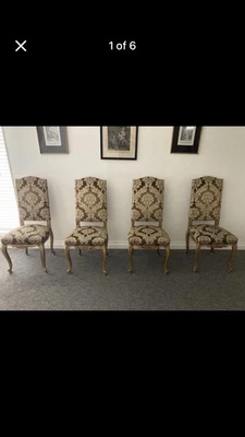 Four Antique Giltwood Italian Baroque chairs Hollywood Regency French Louis XIV - Image 1 of 4