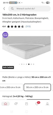 Matratzen topper  90×200×9 - Bild 1 von 4
