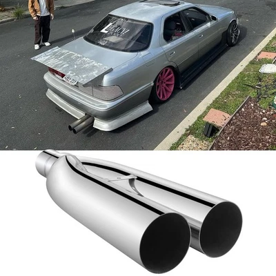 For Lexus LS430 LS400 19" Long Dual Blast Pipes Exhaust Tip Pipe 2.5" in 3" Out - Image 1 of 4