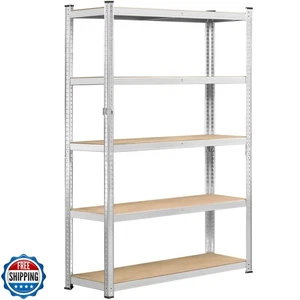 Yaheetech Standing Shelf Units, 5 Tier Storage Shelf, Heavy Duty Shelving, Ad - Picture 1 of 5