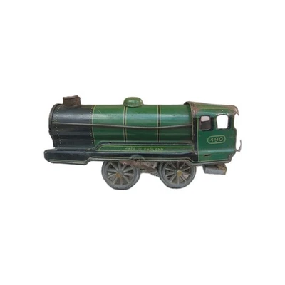 Mettoy 490 Aufziehlok Weißblech Litho Uhrwerk Spielzeug 50er Spur O Vintage - Bild 1 von 4