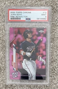 JUAN SOTO 2020 Topps Chrome PINK REFRACTOR #12 PSA 9 MINT - Picture 1 of 2