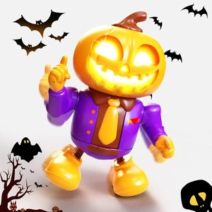 Juguete robot bailando calabaza de Halloween - Figura musical iluminada para caminar, fiesta D - Imagen 1 de 8