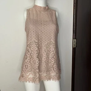 Camicetta donna pizzo floreale carriera top foderato Halter Love colore fuoco rosa taglia media - Foto 1 di 13