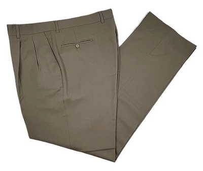 Pantalones de vestir Linea Naturale para hombre talla 38 plisados caqui hechos en Italia 100 % lana  Foto 1 de 4