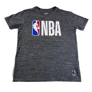 NBA Basketball Logo Short Sleeve T-Shirt Heather Grey Youth Large 14-16 - Picture 1 of 5