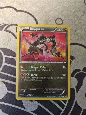 Rayquaza Pokemon Dragons Exalted 128/124 -2014 SECRET RARE Shiny - LP - Image 1 of 4
