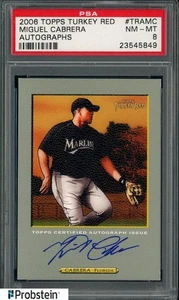 Miguel Cabrera Signed 2006 Topps Turkey Red Marlins AUTO PSA 8 NM-MT - Picture 1 of 2