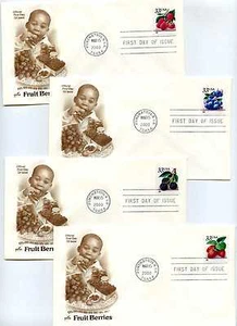 3294a-97a Fruit Berries conjunto de cuatro ArtCraft FDC - Imagen 1 de 1