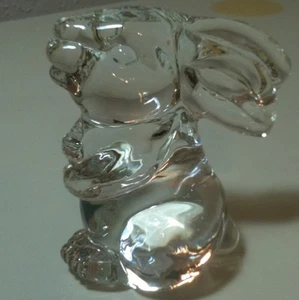 Art Glass Clear Rabbit Paperweight 3.5" EUC - Picture 1 of 3
