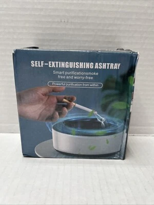 SELF-EXTINGUISHING ASHTRAY/Smoke-Free Purification from Within~ Grey~NEW IN BOX! - Image 1 of 4