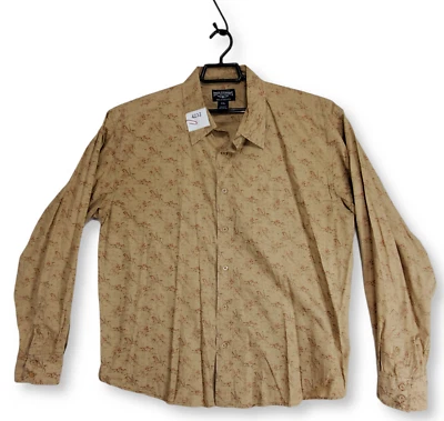 Camisa Steve & Barrys Botón Frontal Para Hombre Talla XXL Beige Estampado Caballo Calce Relajado  Foto 1 de 4