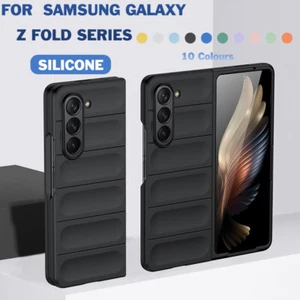 For Samsung Z Fold6 Fold6 Fold5 4 3 ShockProof Pure Colour Silicone Case Cover - Picture 1 of 24