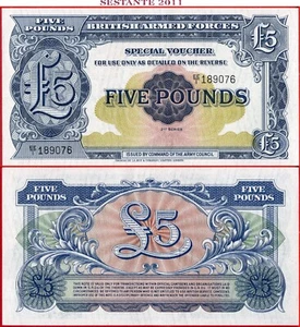 GREAT BRITAIN ARMED FORCES 5 POUNDS nd 1948 M23 UNC free shipping from 100$ - Picture 1 of 3