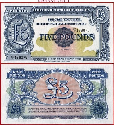 GREAT BRITAIN ARMED FORCES 5 POUNDS nd 1948 M23 UNC free shipping from 100$ - Image 1 of 3