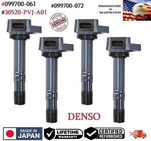 OEM DENSO 4x Ignition Coils For 1999-2011 HONDA & ACURA 1.7L 3.0L 3.2L 3.5L 3.7L - Picture 1 of 1