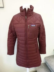 New Women's Patagonia Radalie Burgundy Quilted Puffer Long Parka Jacket Coat XS - Picture 1 of 11