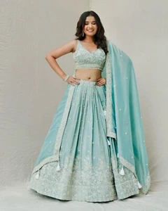 Sposa da sposa lehenga choli lehenga indiana/pakistana donna Bollywood designer - Foto 1 di 10