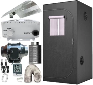 Grow Tent Kit Indoor Hydroponics Fan Kit Grow Kit 60 x 60 cm, 80 x 80 cm - Picture 1 of 22
