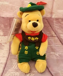 Disney Store Octoberfest Winnie the Pooh 8" Beanbag Plush Vintage - Picture 1 of 9