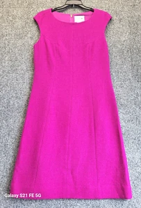 Kate Spade Dress Women's Sz 8 Fushsia Sleeveless Deep Sheath Style Wool Blend - Picture 1 of 18