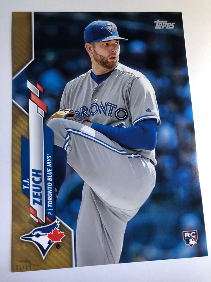 2020 Topps Rookies Jumbo 5x7 T.J. TJ Zeuch Blue Jays 407 RC 01/10 - Image 1 of 1