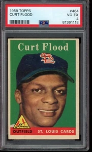 1958 Topps #464 Curt Flood (R) - PSA 4 - Picture 1 of 2