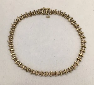 Brazalete tenis vintage de diamantes de oro de 10k de 7,3 gramos - Imagen 1 de 4