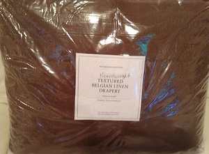 Restoration Hardware Heavy Belgian Text Linen Drapery 46x96 Mocha French Pleat - Picture 1 of 1