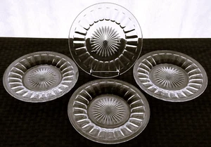 Heisey Glass 4 Clear Stem 393 Narrow Flute 7" Salad Plates - Picture 1 of 11