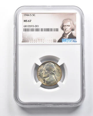 MS67 1944-S Jefferson Nickel NGC PQ Color *3296 - Image 1 of 3
