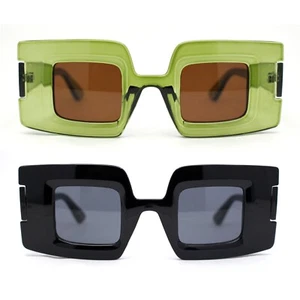 Gafas de sol rectangulares de plástico grueso retro para mujer - Imagen 1 de 9