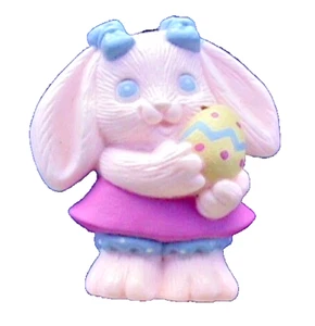 Hallmark PIN Easter Vintage CRAYOLA BUNNY RABBIT Girl EGG 1991 Holiday Brooch - Picture 1 of 2