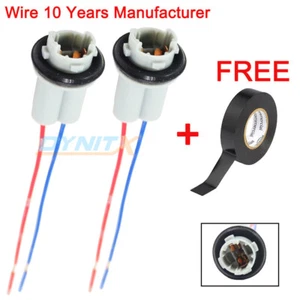 Pigtail Wire Female Socket 194 T10 T13 For License Plate Tag Light Pack of 2 - Picture 1 of 5