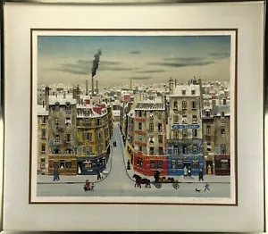 Michel Delacroix A La Victoire Paris Cityscape Print Framed Hand Signed #68/100 - Picture 1 of 13