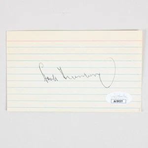 Hank Greenberg Signed Index Card Tigers - COA JSA - Picture 1 of 2
