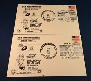 2 Covers: 17th Coffeyville Stamp Club Exhibition May 15 & 16, 1976 - Kansas - Picture 1 of 10