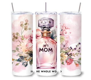 20oz Tumbler Pink #1 Mom, Lid Reusable Straw Stainless Steel Insulated Drink Cup - Picture 1 of 8