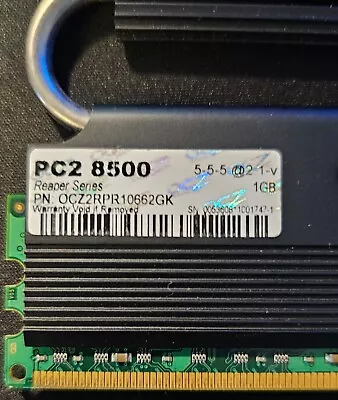 Memoria RAM DDR2 PC2-8500 1066Mhz 1GB OCZ OCZ2RPR10662GK - Immagine 1 di 4