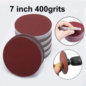 7inch 400-Grits Dustless Hook and Loop Sanding Discs , 50-Pack Orbit Sander 18cm - Picture 1 of 11