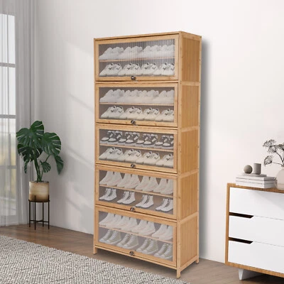 Gabinete de almacenamiento de zapatos alto, estante de zapatos independiente organiza, zapatero grande Foto 1 de 4