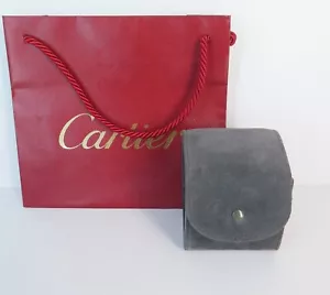 Cartier Grey Felt Travel Watch Pouch Box with Retail Gift Bag #2 - Picture 1 of 5