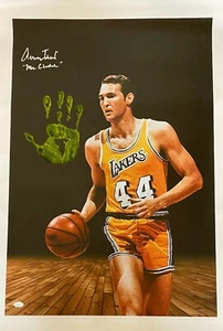 Jerry West Handprint Signed Autographed Unstretched 36x24 Canvas JSA The Logo 2 - Picture 1 of 5