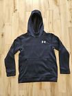 Boys Under Armour UA Hoodie Size Youth Medium Black With Colorful Logo On Back