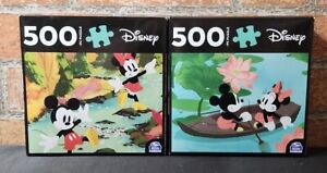 Lot Of 2 Spin Master Wal Disney Mickey And Minnie Mouse 500 Piece Jigsaw Puzzles