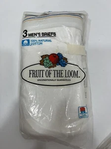 Vintage 1984 Fruit Of The Loom 3pk Men's Briefs Size Large (38-40) 100% Cotton - Picture 1 of 4