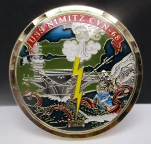 Moneda de desafío #'d USS Nimitz CVN-68 2020 marina de EE. UU. - Imagen 1 de 4