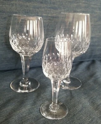 3 copas de cristal cortadas Royal Doulton Clarendon 1 agua - 1 vino - 1 jerez Foto 1 de 4
